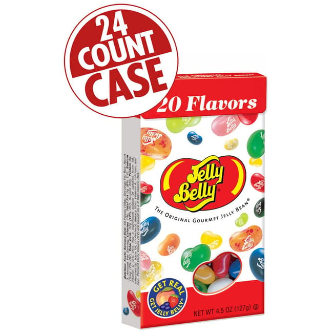 20 Assorted Jelly Bean Flavors - 4.5 oz Flip-Top Boxes - 24-Count Case