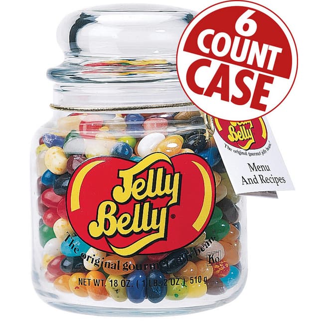 49 Assorted Jelly Bean Flavors Apothecary Jar - 6-Count Case