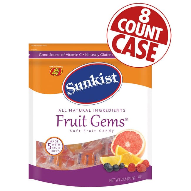 Sunkist® Fruit Gems Individually Wrapped – 2 lb Pouch - 8-Count Case