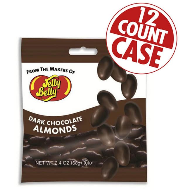 Dark Chocolate Almonds - 2.4 oz Bags - 12-count Case