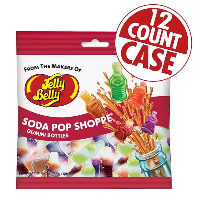 Soda Pop Shoppe® Gummi Bottles - 2.6 oz Bags - 12-Count Case
