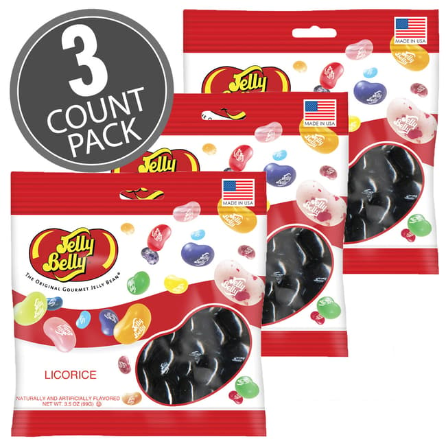 Licorice Jelly Beans - 3.5  oz Bag - 3 Pack