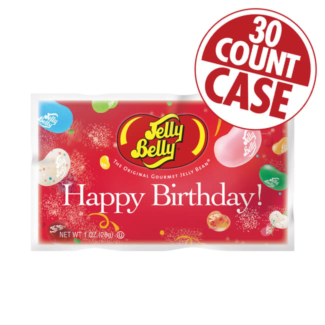 Happy Birthday Assorted Flavors Jelly Beans - 1 oz Bag - 30 Count Case