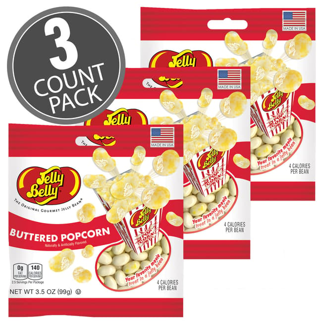 Buttered Popcorn Jelly Beans - 3.5 oz Bag - 3 Pack