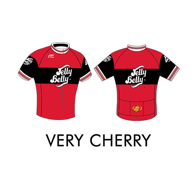 Jelly Belly Very Cherry Retro Cycling Jersey - Adult - Large