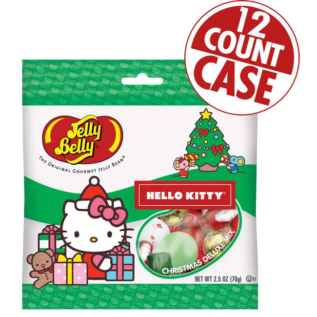 Hello Kitty Jelly Belly Christmas Deluxe Mix - 2.5 oz Gift Bag - 12 Count Case