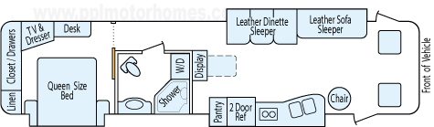 37' 2006 Fleetwood Pace Arrow w/3 Slides Floorplan