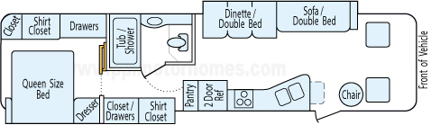35' 2008 Fleetwood Terra Lx w/2 Slides Floorplan