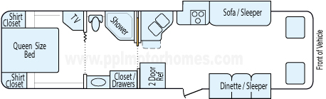 32' 2007 Four Winds Hurricane w/2 Slides Floorplan