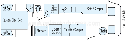 33' 1995 Winnebago/Itasca Sunrise Floorplan