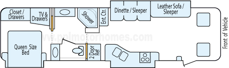 34' 2011 Tiffin Allegro Open Road w/3 Slides Floorplan