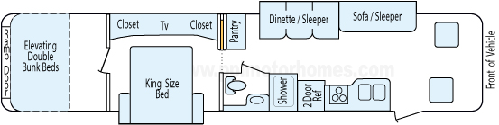 40' 2012 Newmar Canyon Star w/2 Slides - Toy Hauler - Bunk House Floorplan