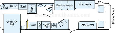 34' 2006 Georgie Boy Pursuit w/2 Slides Floorplan