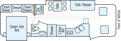 29' 2010 Newmar Bay Star w/2 Slides Floorplan