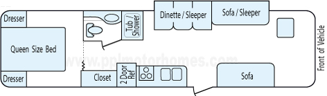 34' 2008 Damon Daybreak w/Slide Floorplan