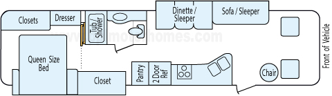 34' 2008 Fleetwood Fiesta w/2 Slides Floorplan