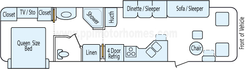 35' 2006 National RV Dolphin w/2 Slides Floorplan