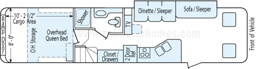 37' 2007 Damon Outlaw w/Slide - Toy Hauler - Bunk House Floorplan