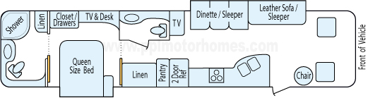 35' 2011 Coachmen Mirada w/2 Slides Floorplan