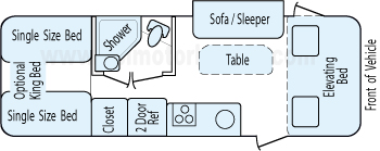 25' 2015 Thor Axis w/Slide Floorplan