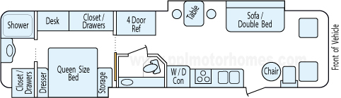 36' 2003 Fleetwood Bounder w/2 Slides Floorplan