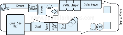 34' 2007 Georgie Boy Pursuit w/2 Slides Floorplan