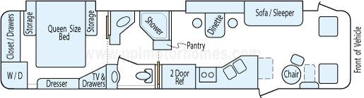 37' 2005 Tiffin Allegro Bay w/2 Slides Floorplan