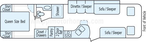33' 2006 Four Winds Thor Hurricane w/Slide Floorplan
