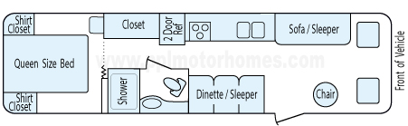 31' 1998 Gulf Stream Palm Breeze Floorplan