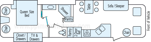 35' 2005 R-Vision Trail Aire w/3 Slides Floorplan
