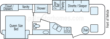 27' 2011 Itasca By Winnebago Ind Sunstar w/2 Slides Floorplan