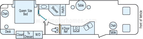 37' 2004 Safari Simba w/3 Slides Floorplan