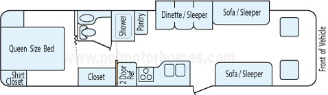 34' 2008 Winnebago Vista w/Slide Floorplan