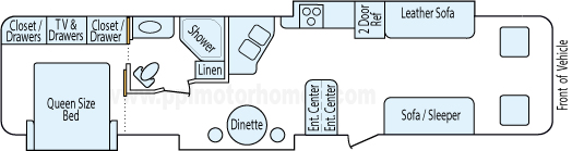 37' 2007 Damon Challenger w/3 Slides Floorplan