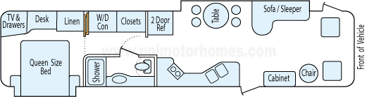 38' 2004 Fleetwood Pace Arrow w/2 Slides Floorplan