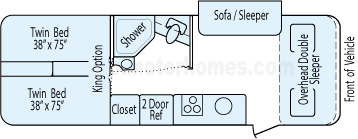 25' 2015 Thor Axis w/Slide Floorplan