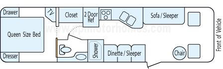 34' 1998 Holiday Rambler Vacationer Floorplan