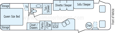 34' 1999 Tiffin Allegro Bay w/Slide Floorplan