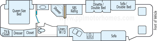 37' 2006 Damon Intruder w/3 Slides Floorplan