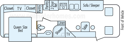 30' 2013 Newmar Bay Star w/2 Slides Floorplan