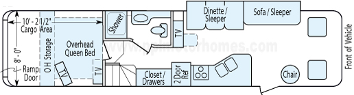 37' 2007 Damon Outlaw w/Slide - Toy Hauler Floorplan
