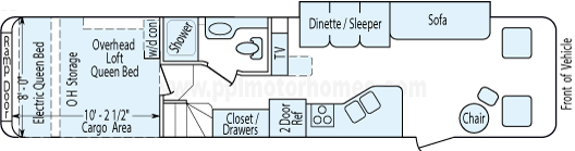 38' 2012 Thor Motor Coach Outlaw Series w/Slide - Toy Hauler Floorplan