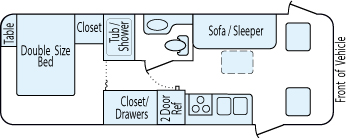 25' 1997 Tiffin Allegro Floorplan