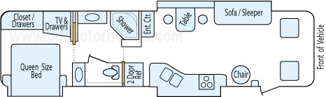 34' 2011 Tiffin Allegro w/3 Slides Floorplan