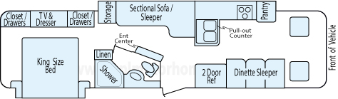 35' 2013 Fleetwood Bounder Classic w/3 Slides Floorplan
