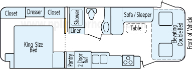 28' 2015 Thor Hurricane w/Slide Floorplan