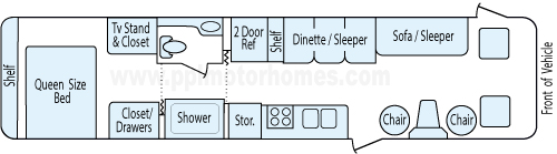 35' 1986 Airstream 345 Floorplan