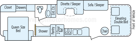 33' 2014 Thor Hurricane w/2 Slides Floorplan