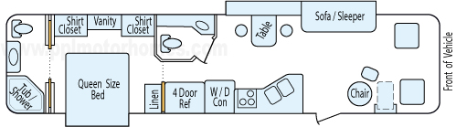37' 2004 Monaco La Palma w/2 Slides Floorplan