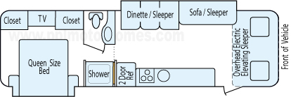 30' 2013 Thor Ace w/2 Slides Floorplan